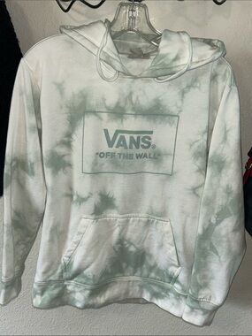 Vans Mint Green and White Tie-Dye Hoodie